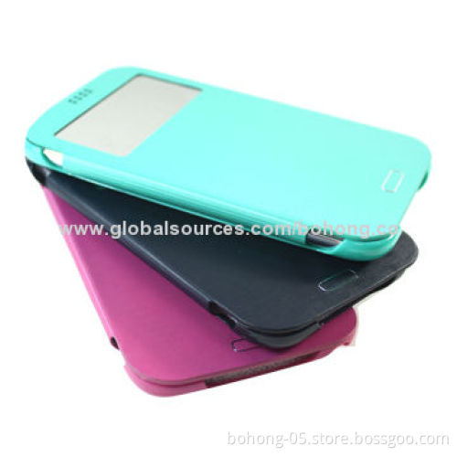 Grid Grain with Drawing Line Grain PC Folio Cases for Samsung Galaxy S4, Different Colors Available